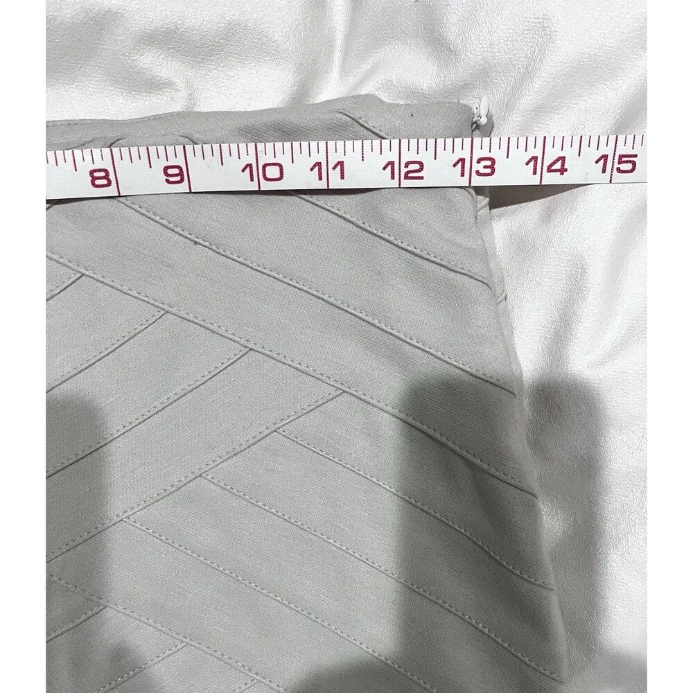 HeartSoul Bandage Style Mini Skirt Ivory Stretch Y2K Sz Small Side Zip 16”
